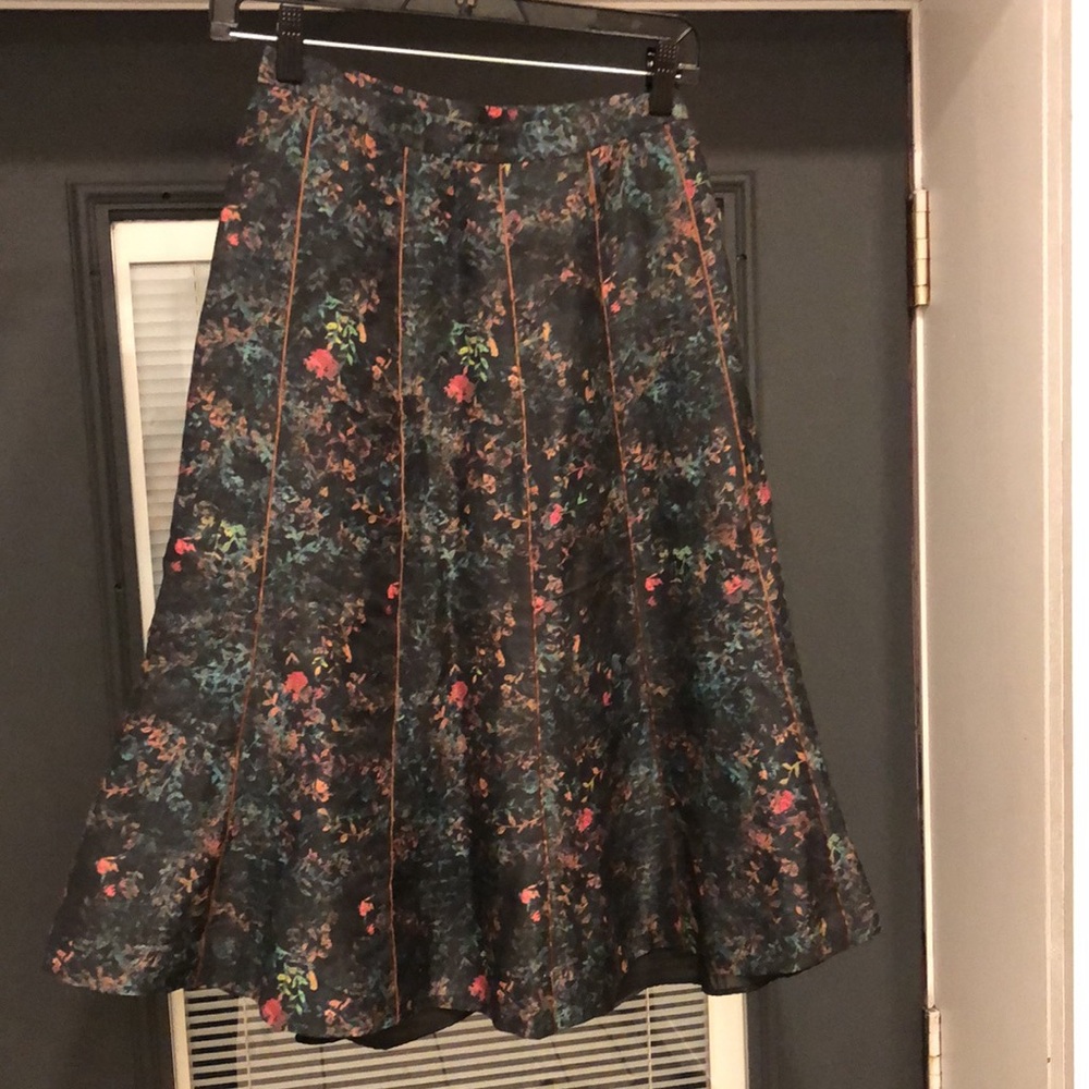 Peruvian Connection Pleated Floral Skirt